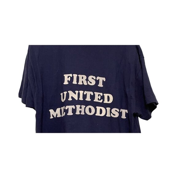 First United Methodist Navy Blue T-Shirt Size Large - Picture 3 of 3